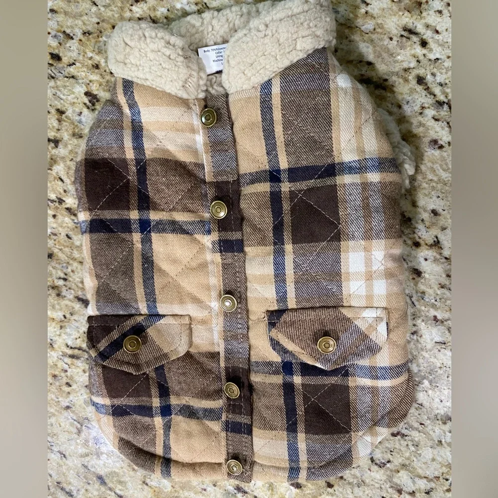 Top Paw Puppy Dog Plaid Sherpa Coat Small